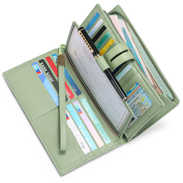 Head Layer Cowhide Long Multi Card Wallet
