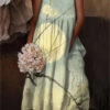 Cross-border European And American Style Women Floral Art Printing Casual Sling Holiday Dress - Image 2