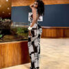 Printed Pullover Sleeveless Beauty Back Pleated Tight Braces Dress - Image 4