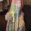 Cross-border European And American Style Women Floral Art Printing Casual Sling Holiday Dress - Image 3