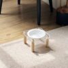 Cat Water Bowl Dog Basin Anti-tumble High Leg Cat Bowl Ceramic Cat Food Holder Double Bowl - Image 4