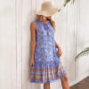 Casual Bohemian Vacation Rayon Printed V-neck Dress Women's Clothing - Image 6