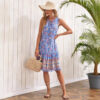 Casual Bohemian Vacation Rayon Printed V-neck Dress Women's Clothing - Image 4
