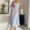 Women's Chest Strap Long Sexy Split Sling Floral Dress - Image 5