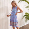 Casual Bohemian Vacation Rayon Printed V-neck Dress Women's Clothing - Image 5