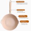 Thick Bottom Maifan Stone Household Small Frying Pan Non Stick Pan Deep Frying Pan, 26cm Black Without Cover, 26cm Beige Without Cover, 28cm Beige Without Cover - Image 4