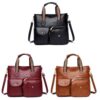 Large-capacity Messenger Bag Handbag Multi-pocket Shoulder Bag Middle-aged Mother Bag, Yellow, Red Wine, Black - Image 2