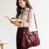 Large-capacity Messenger Bag Handbag Multi-pocket Shoulder Bag Middle-aged Mother Bag, Yellow, Red Wine, Black - Image 7