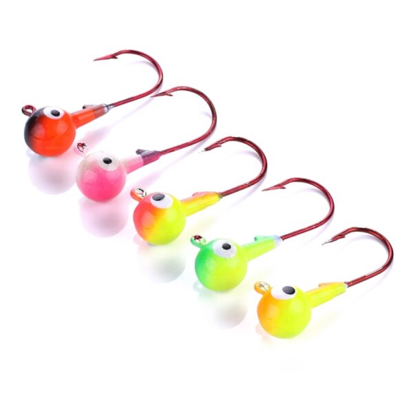 HENGJIA 5colors/set Lua Lead Head Hook Set Colorful Fish Hook Set, 7g, 10.5g
