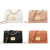 Women Double Compartment Flap Lock Small Square Bag Chain Crossbody Bag - Image 2