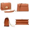 Women Double Compartment Flap Lock Small Square Bag Chain Crossbody Bag - Image 3