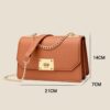 Women Double Compartment Flap Lock Small Square Bag Chain Crossbody Bag - Image 6