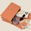Women Double Compartment Flap Lock Small Square Bag Chain Crossbody Bag - Image 7