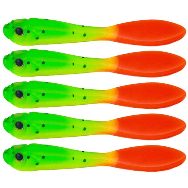 5pcs /Pack HENGJIA SO177 Dual Color Imitation Fishing Lure Freshwater Soft Dummy Bait, 7cm