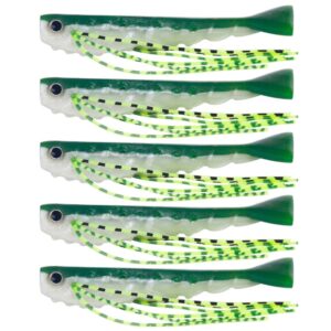 HENGJIA SO175 Two Color Split Fork Soft Bait Freshwater Fishing Salmon Lures, 6.6cm 5pcs /Pack