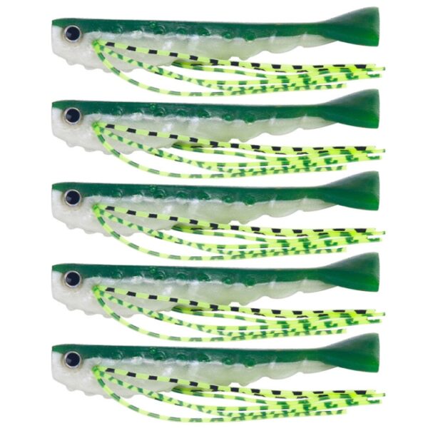 HENGJIA SO175 Two Color Split Fork Soft Bait Freshwater Fishing Salmon Lures, 6.6cm 5pcs /Pack