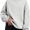 Casual Style Fleece Shirt Thick Half Turtleneck Loose Women's Sweater - Image 8