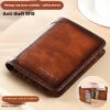 Genuine Leather Anti-theft Swiping Ultra-thin Cheng E Wallet - Image 4