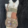 Vintage Button Bottle Cap Patch Messenger Distressed Crossbody Bag - Image 2