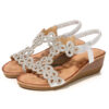 Rhinestone Bohemian Wedge Sandals - Image 3
