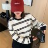 American Retro Striped Sweater For Women - Image 3