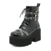 Women's Chunky Heel Muffin Platform Martin Boots Platform - Image 4
