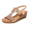 Rhinestone Bohemian Wedge Sandals - Image 2