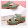 Wedge Platform Sandals Embroidered Floral Slippers - Image 7