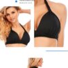 Big Breast Bikini Unlined Top Strap Solid Color Wireless Swimsuit European And American Swimwear Women - Image 7