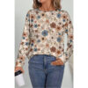Women's Round Neck Pullover European And American Leisure All-match Floral Print Sweater - Image 6