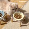 Cat Water Bowl Dog Basin Anti-tumble High Leg Cat Bowl Ceramic Cat Food Holder Double Bowl - Image 5