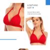 Big Breast Bikini Unlined Top Strap Solid Color Wireless Swimsuit European And American Swimwear Women - Image 6