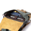 Men's Canvas Crazy Horse Leather Travel Backpack - Image 5