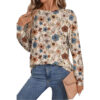 Women's Round Neck Pullover European And American Leisure All-match Floral Print Sweater - Image 4