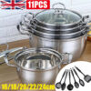 11PCS Induction Non Stick Stainless Steel Cookware Cooking Pot Pan With Lids Set - Image 3