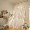 Bohemian Tassel Lace Cotton Linen Texture Transparent Curtain - Image 2