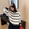 American Retro Striped Sweater For Women - Image 2