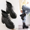 Women's Chunky Heel Booties Platform Platform Martin Boots - Image 5