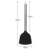 kn605 Stainless Steel Handle Silicone Slice High Temperature Resistance Cooking Slice, Black, Grey, Red - Image 3