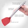 kn605 Stainless Steel Handle Silicone Slice High Temperature Resistance Cooking Slice, Black, Grey, Red - Image 4