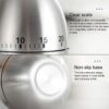 Mechanical Egg Kitchen Cooking Timer Alarm 60 Minutes Stainless Steel  Kitchen Tools - Image 3