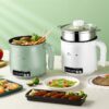 Multi-Function Electric-Cooker Mini Dormitory Student Cooking Rice Stir Frying Non-Stick Pot, 110V US Plug, White Manual Single Pot, White Manual Style with Steaming Grid, White Smart Single Pot, White Smart With Steaming Grid, Green Manual Single Pot... - Image 2