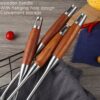 304 Stainless Steel Wooden Handle Kitchenware Kitchen Equipment, Style:, Fried Spatula, Soup Spoon, Slotted Spoon, Slotted Shovel, Noodle Scoop, Rice Spoon - Image 4