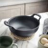 Cast Iron Frying Pan Stewpot Universal Uncoated Non-Stick Casserole, 20cm, 25cm, 27cm - Image 2