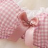 Cute Pink Checked Bra And Panties Set - Image 4