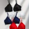 4pcs Women's Lace Bra With Removable Pads, No Underwire - Image 5